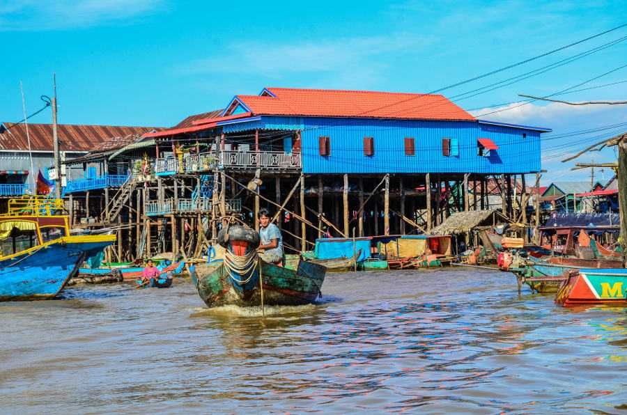 Pływające wioski na Tonle Sap