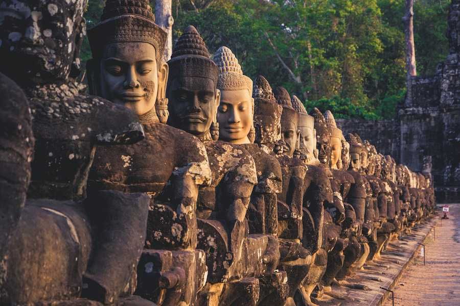 Stoisko z pamiątkami w Kambodży