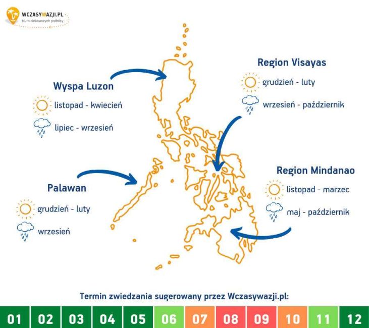 Mapa pogody Filipiny Wczasywazji.pl