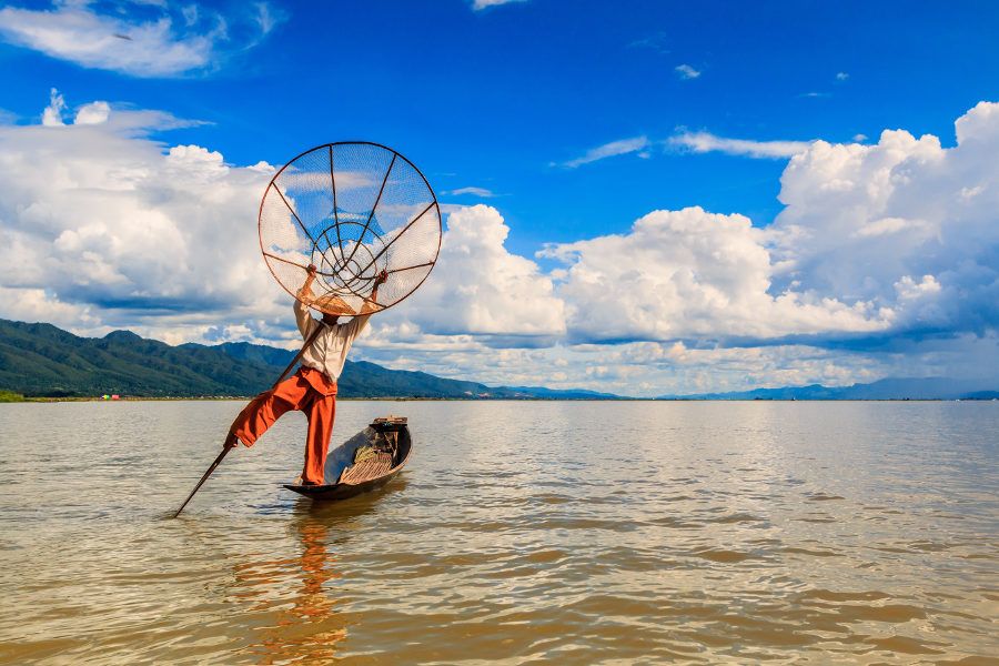 Rybak na Jeziorze Inle, Birma