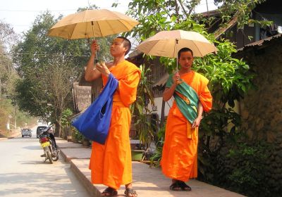 laos mnisi na spacerze